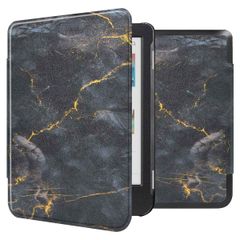 imoshion Design Slim Hard Case Sleepcover Kobo Clara Colour / BW - Black Marble
