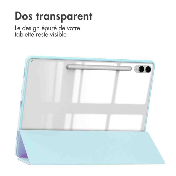 imoshion Coque tablette rigide Trifold Samsung Tab S10 Plus / Tab S9 FE Plus / Tab S9 Plus 12.4 pouces - Bleu clair