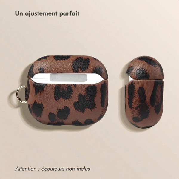 Selencia Coque Sabi motif panthère  Apple Airpods 3 - Mocha Brown