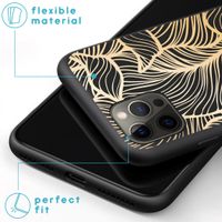 imoshion Coque Design iPhone 12 Pro Max - Feuilles / Noir