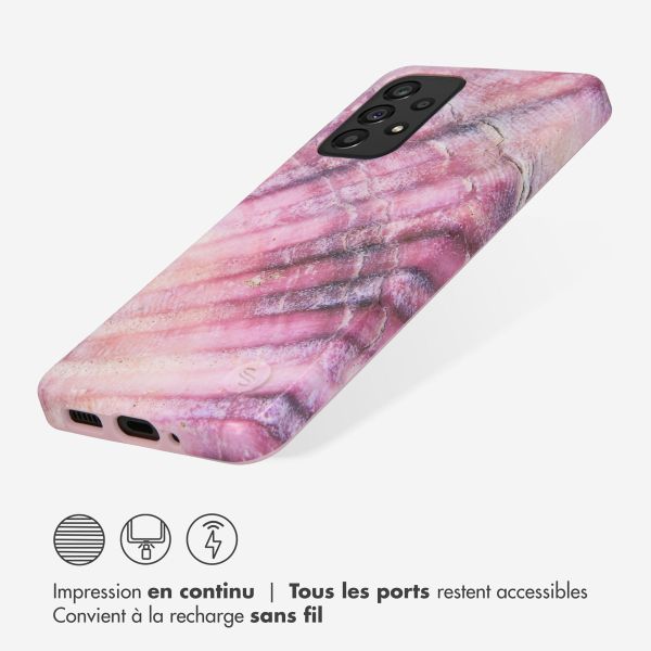 Selencia Aurora Coque Fashion Samsung Galaxy A33 - ﻿Coque durable - 100 % recyclée - Ocean Shell Purple