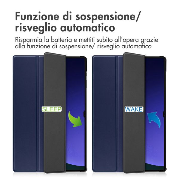 imoshion Coque tablette Trifold Samsung Galaxy Tab S10 Ultra / Tab S9 Ultra - Bleu foncé