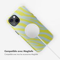 Selencia Coque arrière Vivid Tough avec MagSafe iPhone 13 - Zebra Winter Sky Titanium Yellow