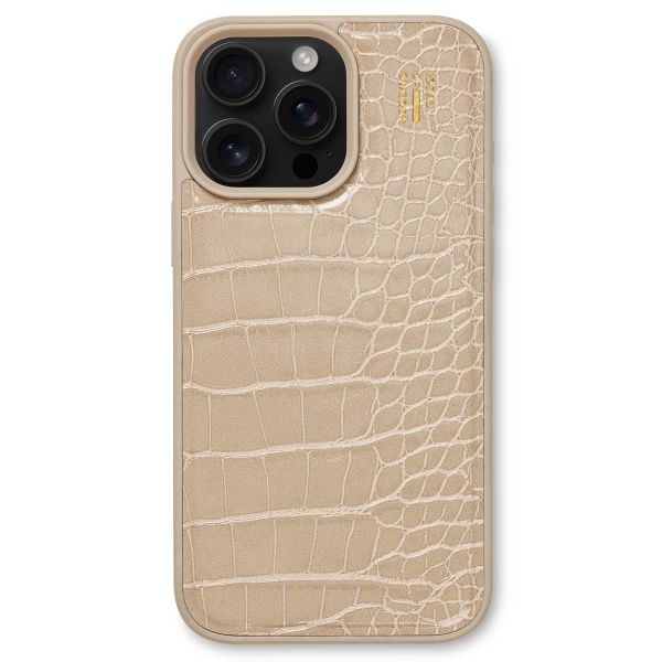 iDeal of Sweden Coque Vegan Leather iPhone 16 Pro - Warm Beige Croco