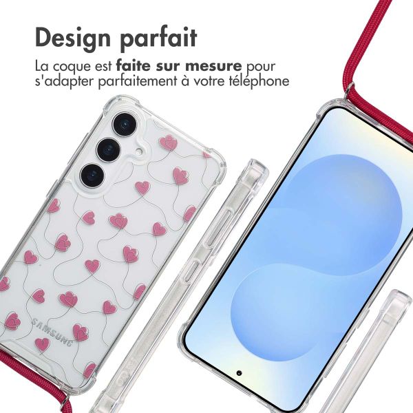 imoshion Coque Design avec cordon Samsung Galaxy S25 - Dusty Rose Connected Hearts