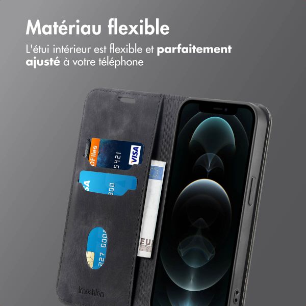 imoshion Étui de téléphone portefeuille Slim Apple iPhone 12 (Pro) - Noir
