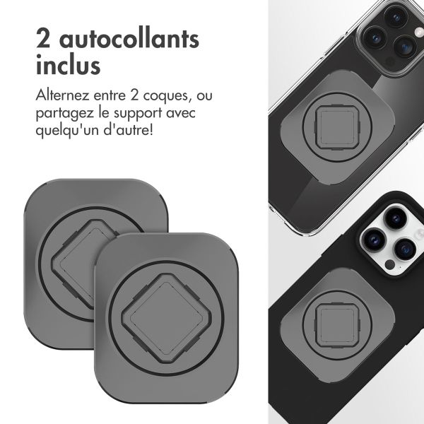Accezz EasyLock Support de téléphone pour vélo - Avec coque Apple iPhone 14 Pro - Aluminium - Rotation à 360 degrés - Noir