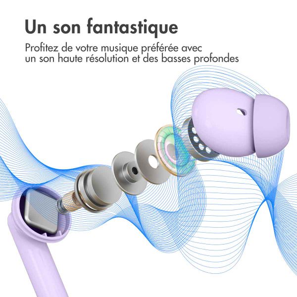 imoshion ﻿Écouteurs Aura Pro - Écouteurs sans fil - Écouteurs sans fil Bluetooth - Avec fonction de réduction du bruit ANC - Lavender Lilac