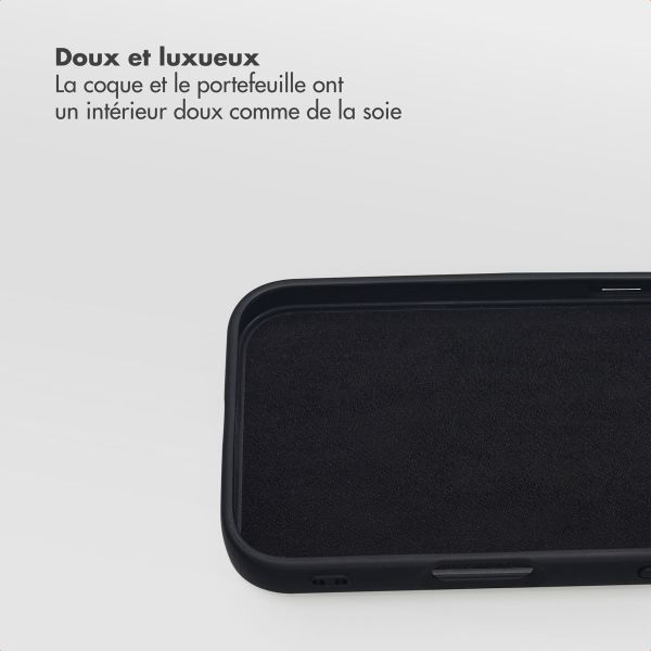 Selencia Étui portefeuille amovible Olyn avec MagSafe Apple iPhone 16e - Noir
