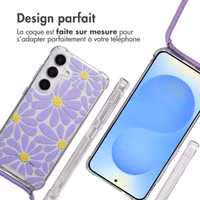 imoshion Coque Design avec cordon Samsung Galaxy S25 - Tropical Violet Flowers Connect