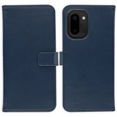 Selencia Étui portefeuille en cuir véritable OnePlus 15R - Bleu foncé