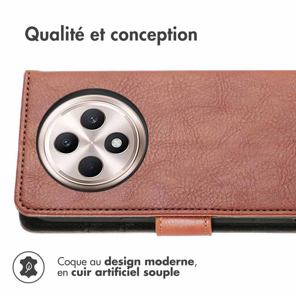 imoshion Étui de téléphone portefeuille Luxe Oppo Reno 12F 5G - Brun