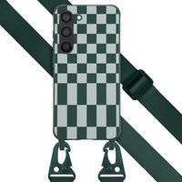 Selencia Coque design en silicone avec cordon amovible Samsung Galaxy S23 - Irregular Check Green