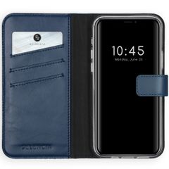 Selencia Étui portefeuille en cuir véritable Apple iPhone 12 Pro Max - Bleu