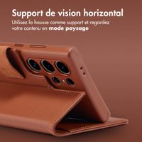 Accezz Étui de téléphone portefeuille en cuir 2-en-1 avec MagSafe Samsung Galaxy S24 Ultra - Sienna Brown