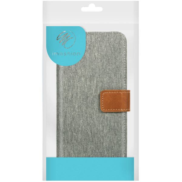 imoshion Étui de téléphone portefeuille Luxe Canvas iPhone 13 - Gris