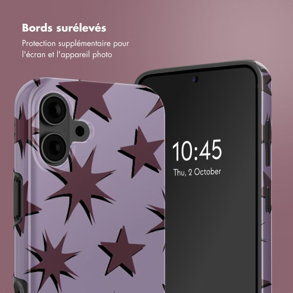 Selencia Coque arrière Vivid Tough avec MagSafe iPhone 16 - Stars Plum Lilac