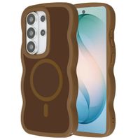 Selencia Coque arrière Wavy avec MagSafe Samsung Galaxy S26 Ultra - Mocha Brown