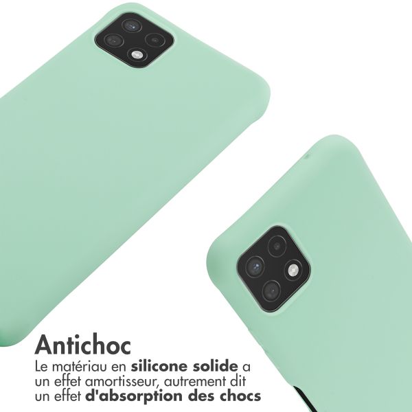 imoshion Coque en silicone avec cordon Samsung Galaxy A22 (5G) - Vert menthe