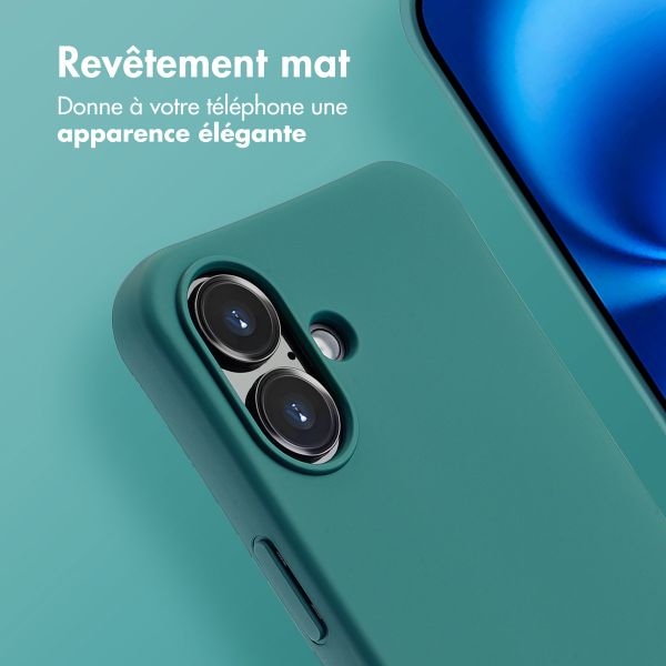 imoshion Coque arrière Color avec cordon amovible et MagSafe Apple iPhone 16 - Vert foncé