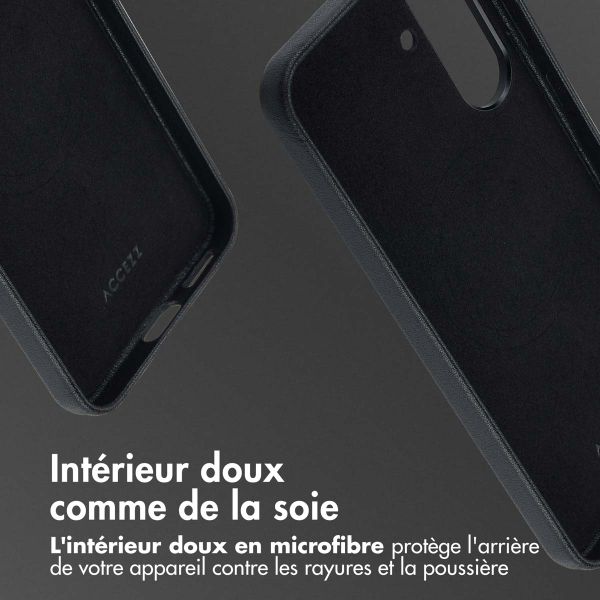 Accezz Coque arrière en cuir avec MagSafe Samsung Galaxy A36 / A56 - Onyx Black