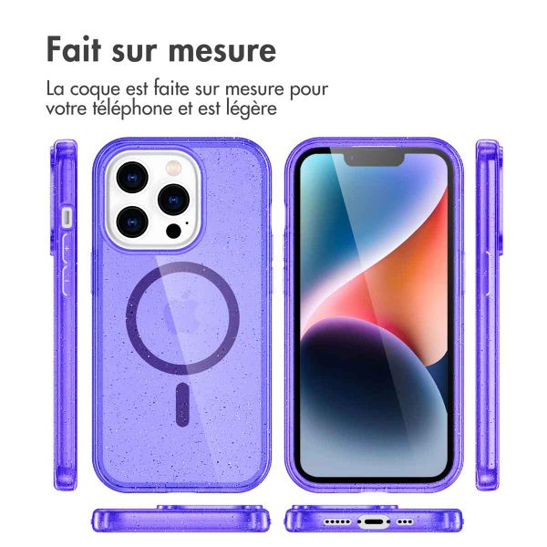 imoshion Coque Pailletée avec MagSafe Apple iPhone 13 Pro - Paillettes Violet