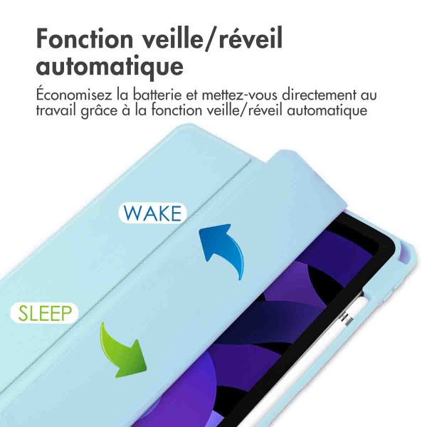 imoshion Coque tablette rigide Trifold iPad Air 11 pouces (2024) M2 / Air 5 (2022) / Air 4 (2020) - Bleu clair