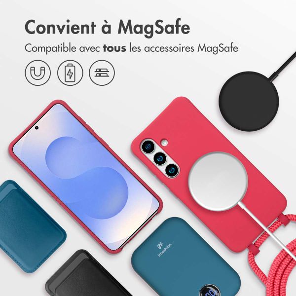 imoshion Coque arrière Color avec cordon amovible et MagSafe Samsung Galaxy S24 / S25 - Red Raspberry