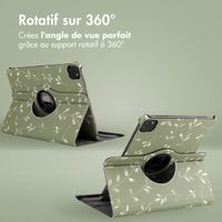 imoshion Coque tablette Design rotatif à 360° Apple iPad Pro 11 (2022 / 2021 / 2020 / 2018) - Green Flowers