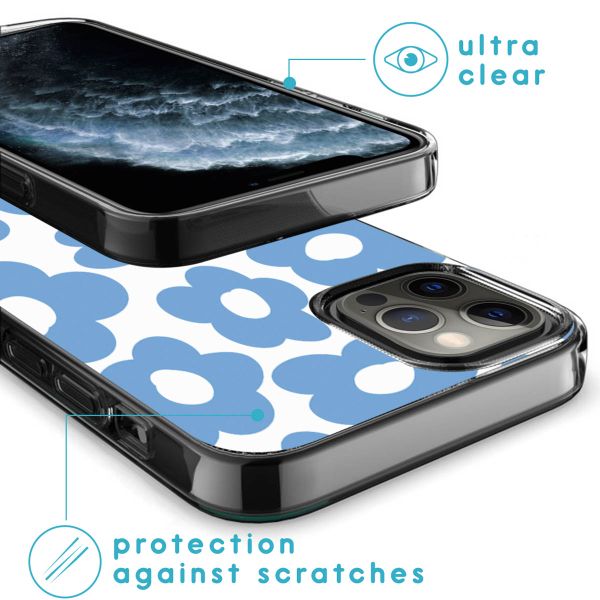 imoshion Coque Design iPhone 12 (Pro) - Retro Blue Flowers