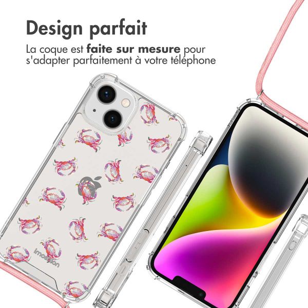 imoshion Coque Design avec cordon iPhone 14 - Crab Watercolor