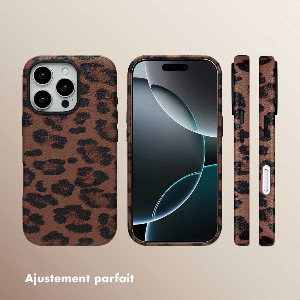 Selencia Coque Sabi imprimé panthère avec MagSafe Apple iPhone 16 Pro - Mocha Brown