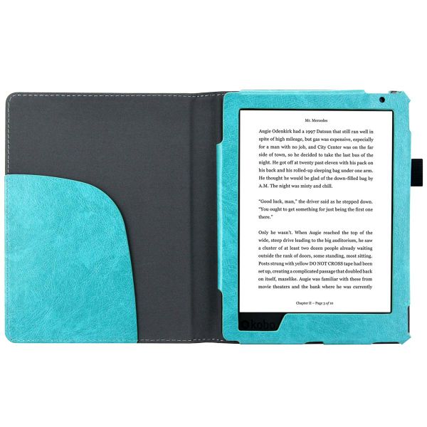 imoshion Etui portefeuille Luxe unie Kobo Aura H2O Edition 2 - Turquoise