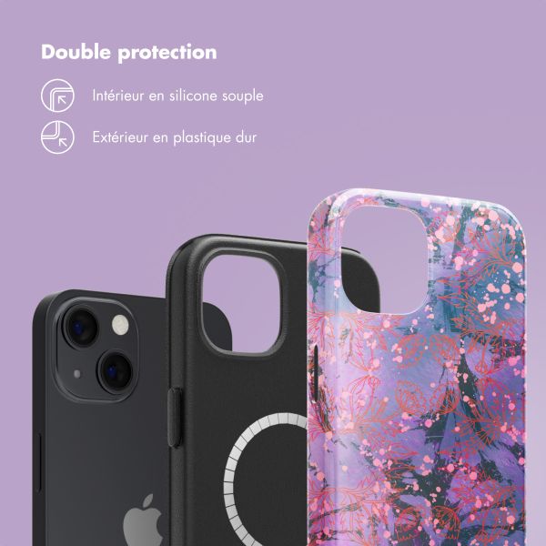 Selencia Coque arrière Vivid avec MagSafe Apple iPhone 13 - Fresh Paint Flower Orange