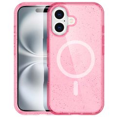 imoshion Coque Pailletée avec MagSafe Apple iPhone 16 - Paillettes Rose