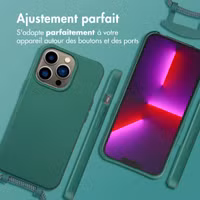 imoshion Coque arrière Color avec cordon amovible et MagSafe Apple iPhone 13 Pro - Vert foncé