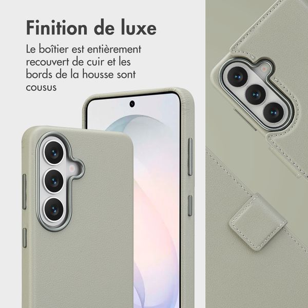 Accezz Étui de télephone portefeuille en cuir 2-en-1 avec MagSafe Samsung Galaxy S26 - Light Grey