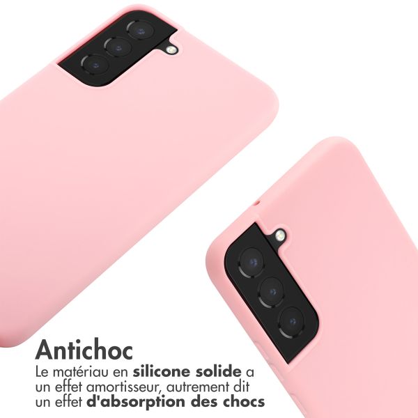 imoshion Coque en silicone avec cordon Samsung Galaxy S22 Plus - Rose