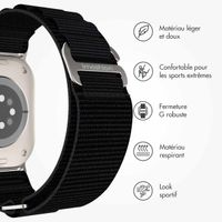 imoshion Bracelet en nylon Alpine Apple Watch Series 1 á 10 / SE / Ultra (2) (44/45/46/49 mm) - Noir