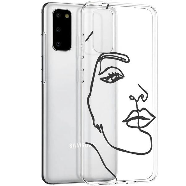 imoshion Coque Design Samsung Galaxy S20 - Visage abstrait - Noir