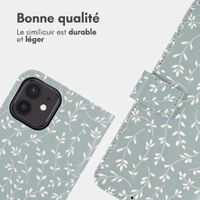 imoshion Étui de télephone portefeuille Design Apple iPhone 11 - Smoke Green Flowers