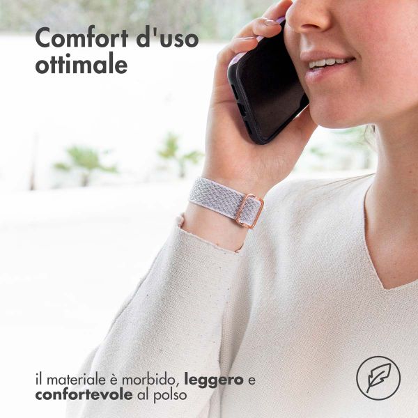 imoshion Bracelet en nylon élastique  - Connexion universelle 18 mm - Gris clair