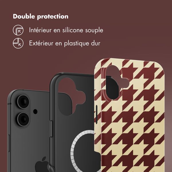 Selencia Coque arrière Vivid avec MagSafe Apple iPhone 16 - Pied-de-Poule