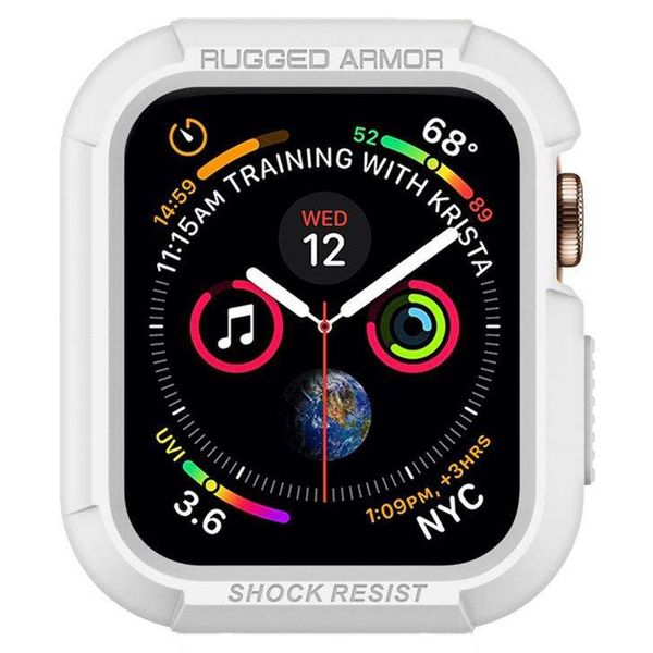 Spigen Coque Rugged Armor™ pour l'Apple Watch Series 4-6 / SE - 44 mm - Blanc