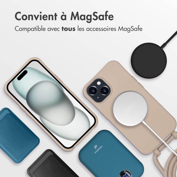 imoshion Coque de couleur avec cordon amovible MagSafe iPhone 15 - Nude