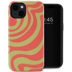 Selencia Coque arrière Vivid avec MagSafe Apple iPhone 14 - Wavy Swirl Orange Fern