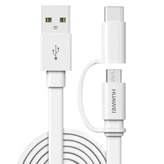 Huawei Câble USB vers Micro-USB & USB-C original - 1,5 mètres - Blanc