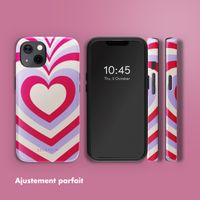 Selencia Coque arrière Vivid Tough avec MagSafe iPhone 13 - Double Hearts Rubine Red Lilac