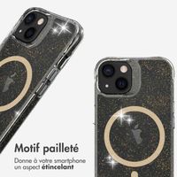 imoshion Coque arrière transparente Pailletée avec MagSafe Apple iPhone 13 - Doré