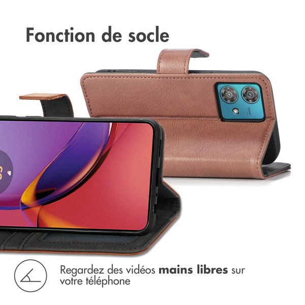 imoshion Étui de télephone portefeuille Motorola Moto G84 - Marron